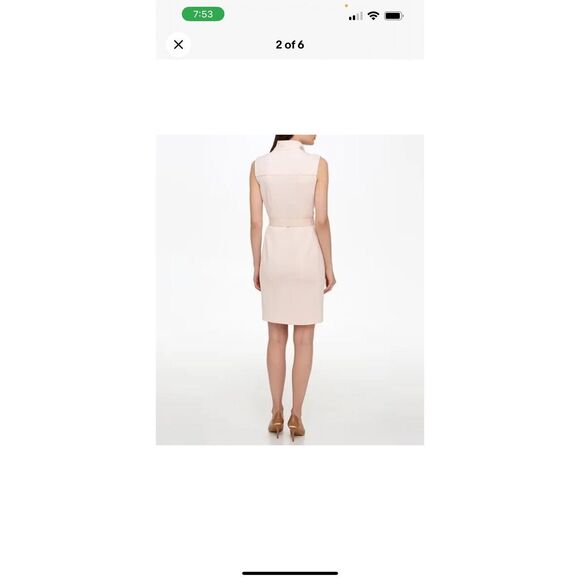 Tommy Hilfiger Sleeveless BodyCon Zip Front Belted Scuba Sheath Dress - Picture 9 of 10